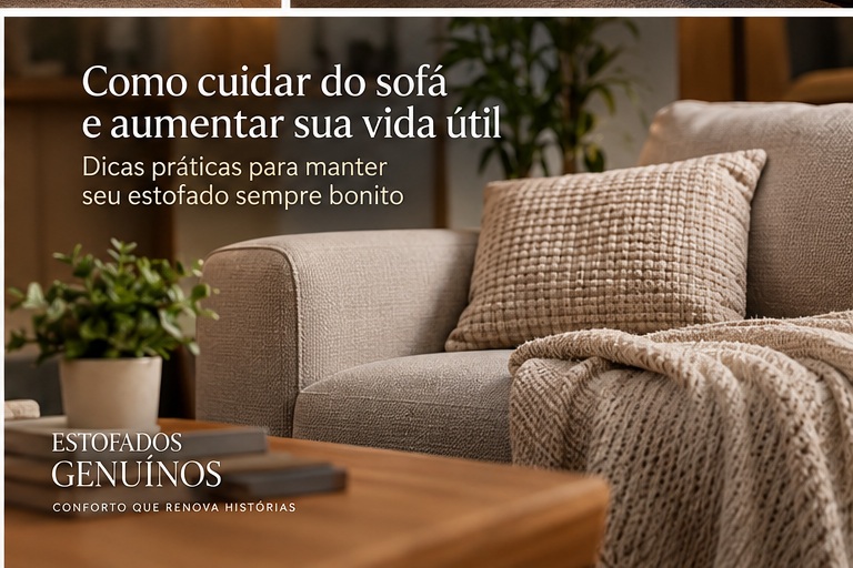 Cuidados diários e manutenção de sofá estofado em sala residencial